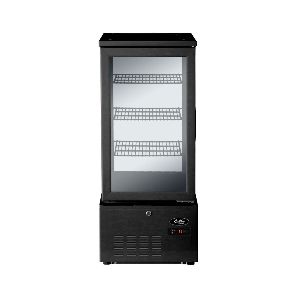 Refrigerated glass display cabinet – 74Lt, Black